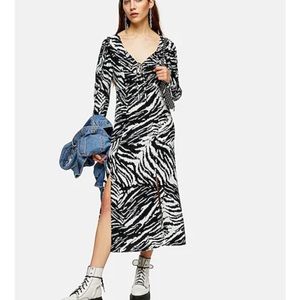 NWT TOPSHOP ZEBRA MIDI DRESS